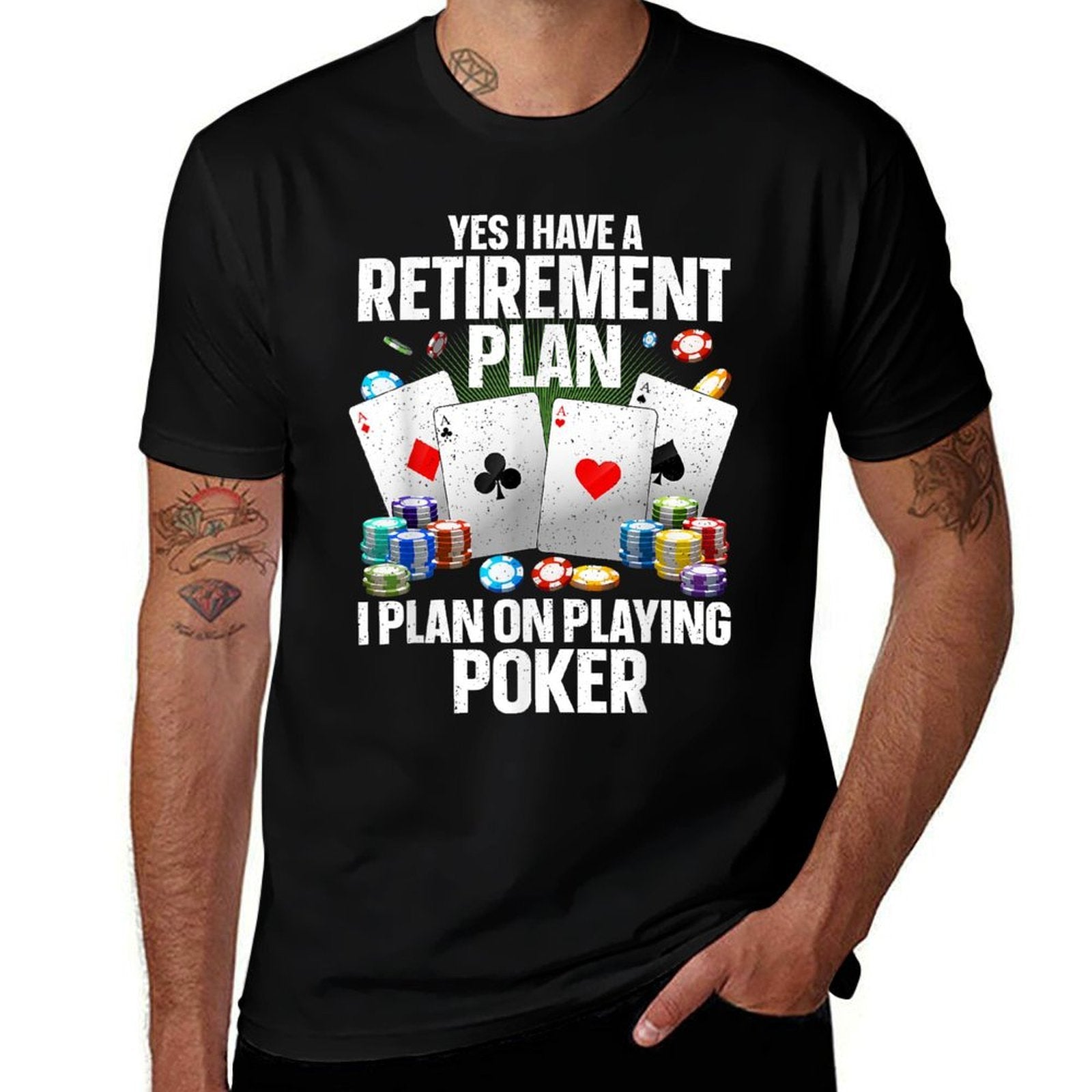 Funny Poker Design For Men Women Poker Player Poker Lover  Vintage-inspired T-Shirt