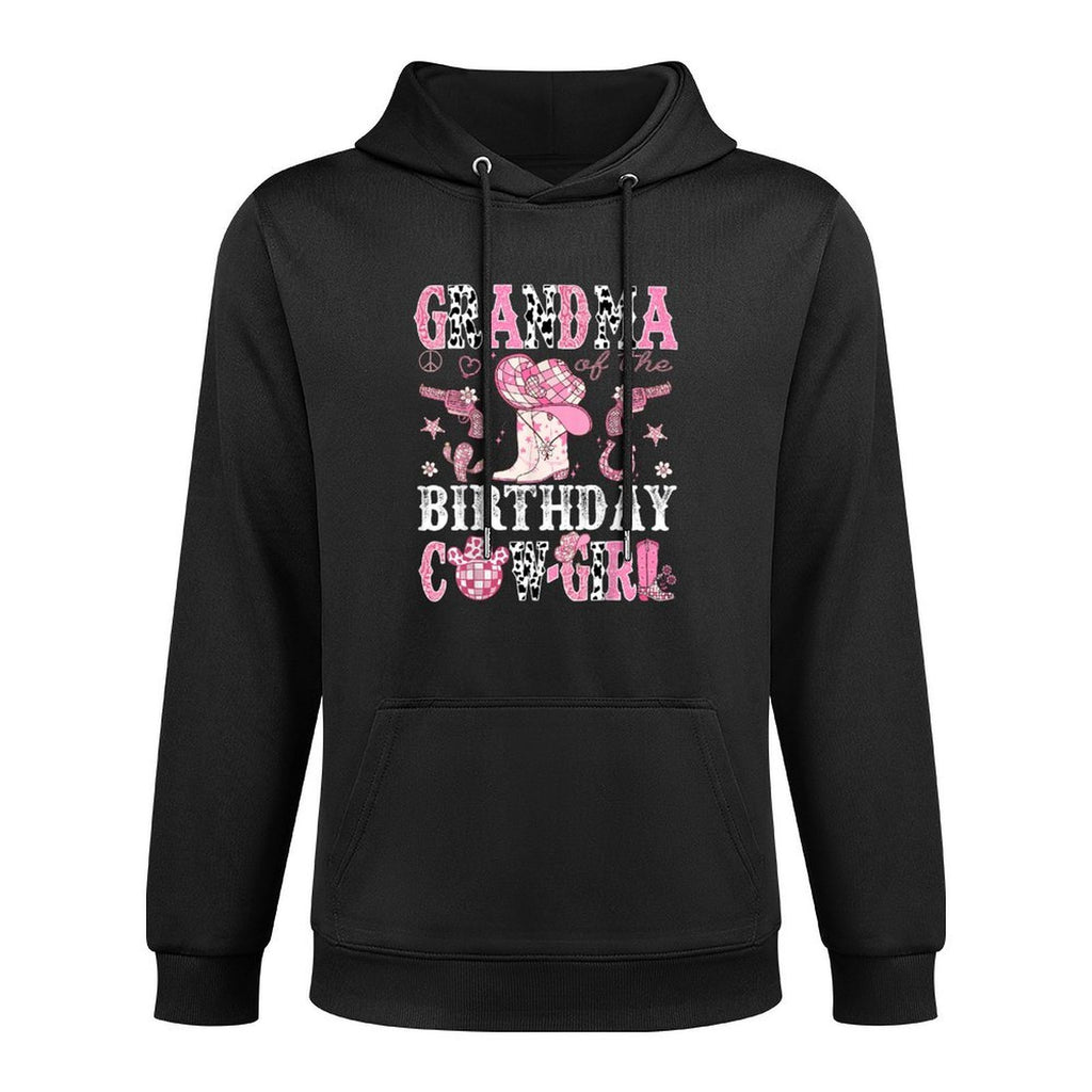Grandma Of The Birthday Cow-Girl Pink Disco Rodeo Western Medium-Weight Fabric Hoodie