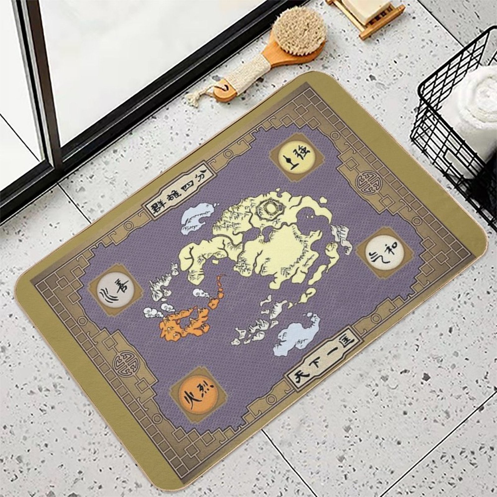 Avatar Map Colored  Dirt-Trapping Bath Mat