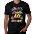 Aloha It's My 40th Birthday Hawaii Floral Hawaiian Theme  Moisture-wicking T-Shirt