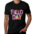 I'm Just Here For Field Day Leopard Tie Dye Last Day School  Rolled Sleeves T-Shirt