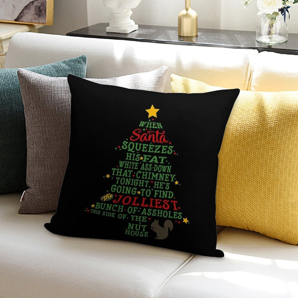 Jolliest Bunch of A-holes Soft Shrink-Resistant Throw Pillow