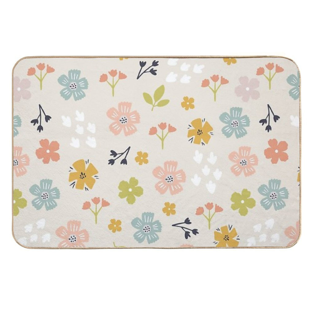 Spring Florals in Pastel Neutrals  Odorless Bath Mat