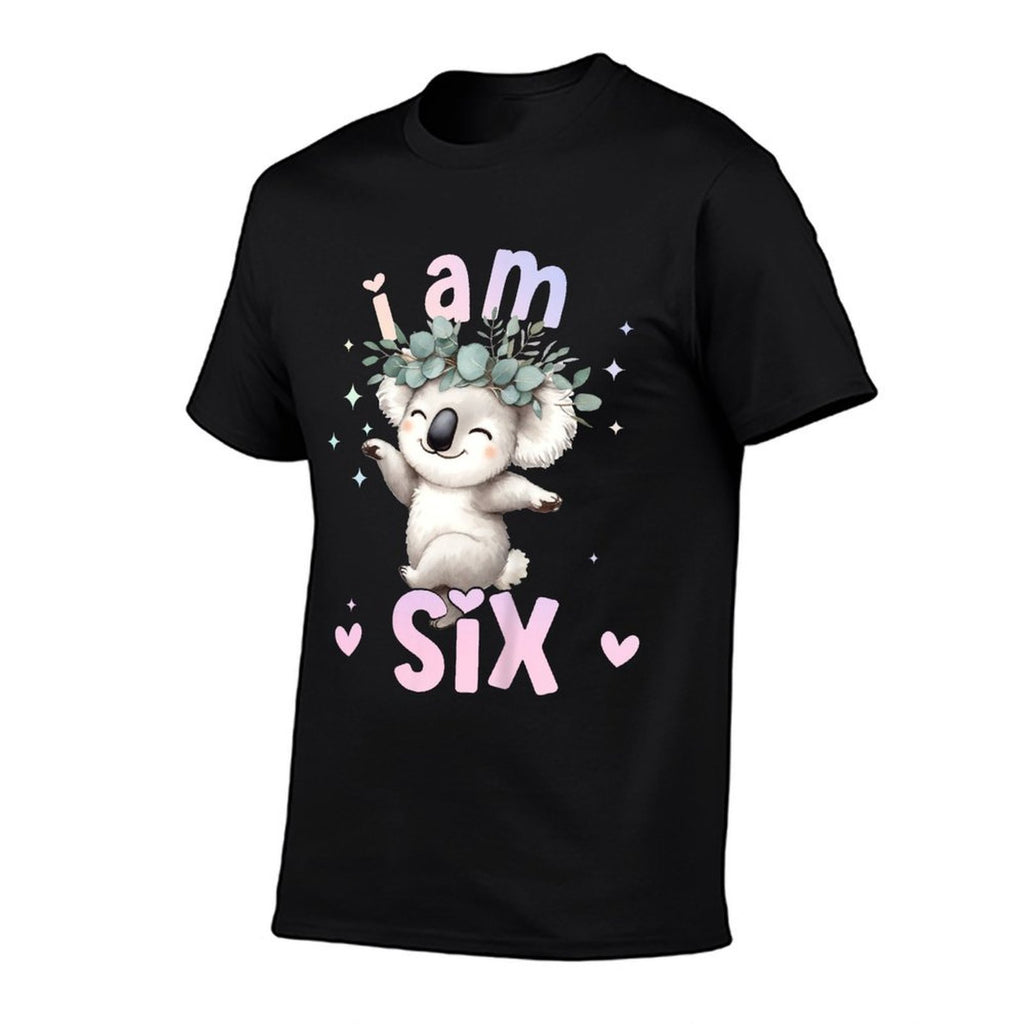 Kids 6th Birthday Girl Koala Bear 6 Years Old Six 6 Birthday  Summer-ready Fabric T-Shirt