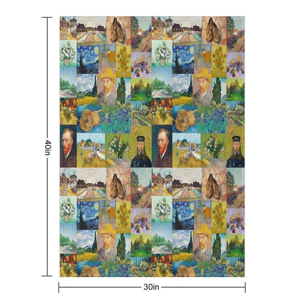 Van Gogh Collage Premium Throw Blanket