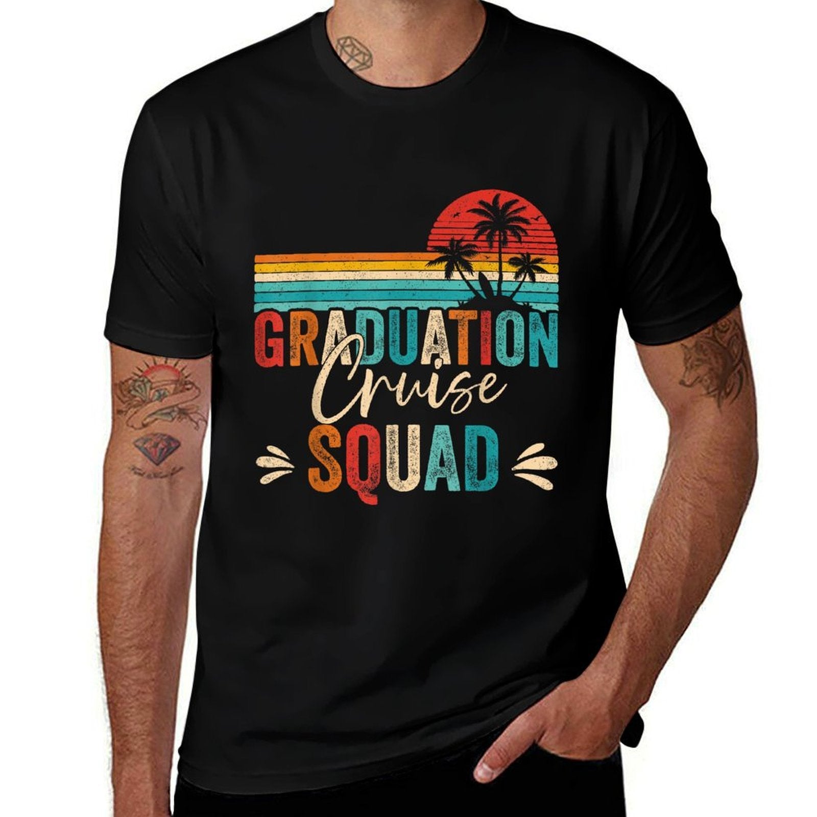 Graduation Cruise Squad 2025 Funny Cruising Graduation  Polyester Blend T-Shirt