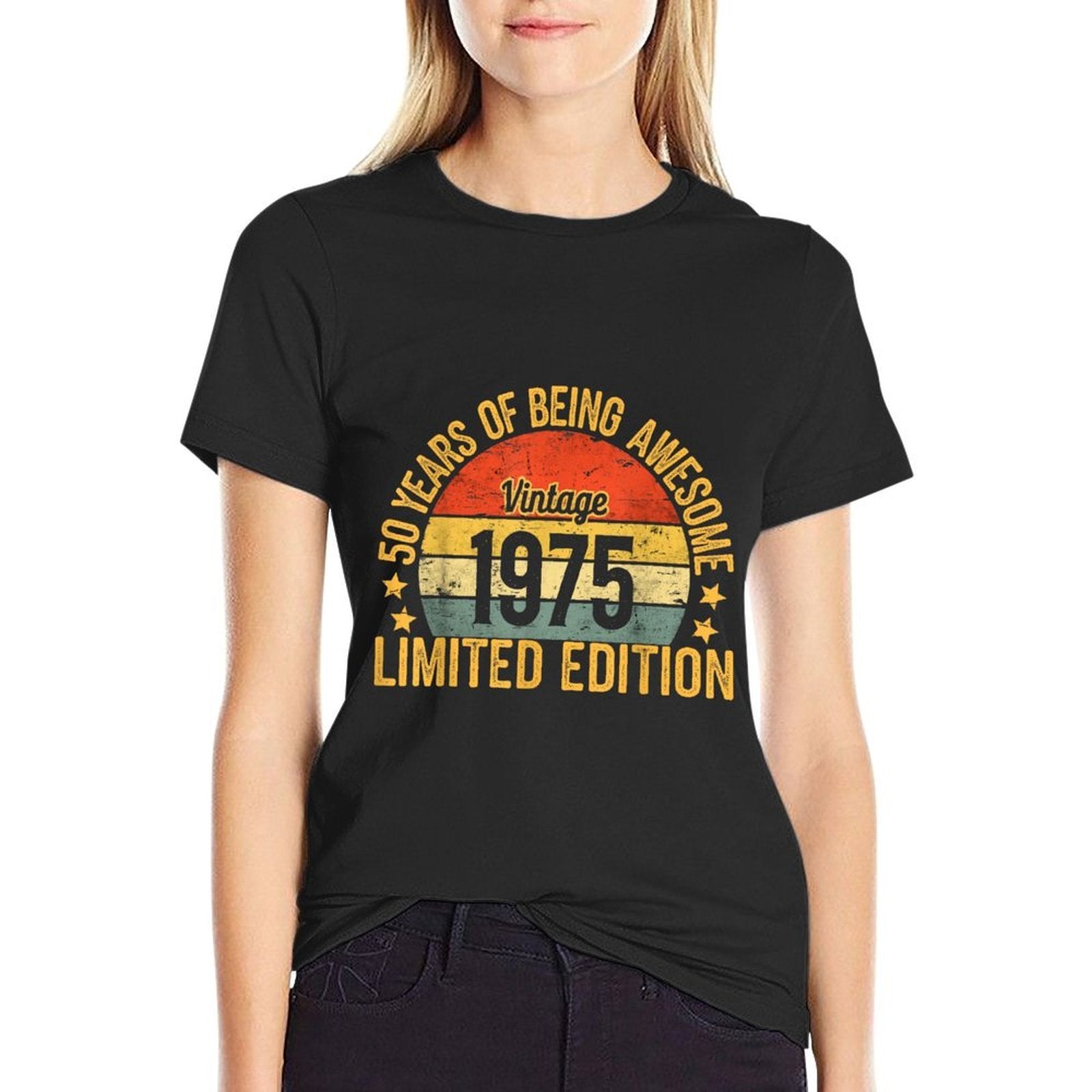 50th Birthday Decoration For Men Women 1975 Gag 50yr Gift  Trendy Pattern T-Shirt