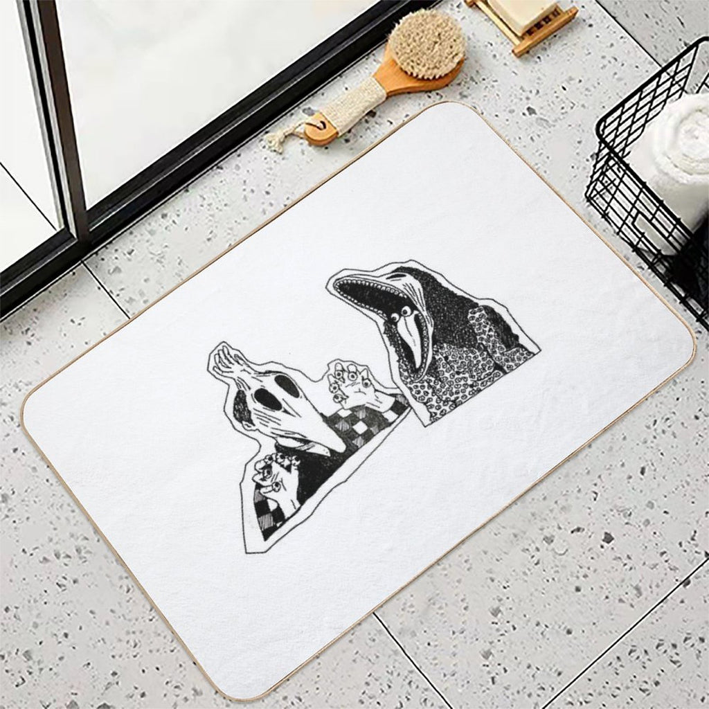 Adam & Barbara Monster Couple Beetle Juice Inspired Halloween 80's Goth Cult Film  Slip-Resistant Bath Mat