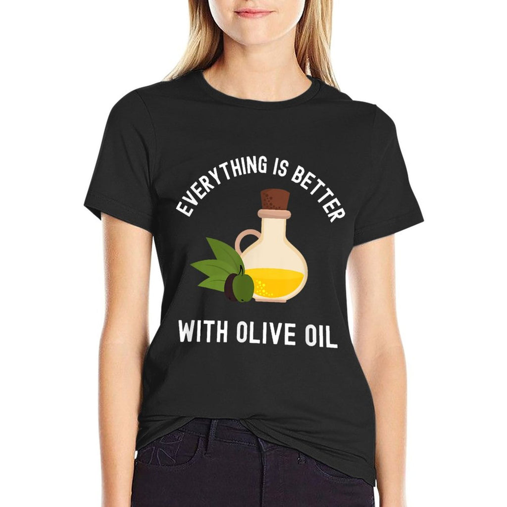 Olive Oil Foodie Chef Cook Cooking Funny Italian Food  Vintage-inspired T-Shirt
