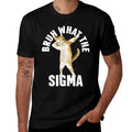 Funny Cat Bruh What The Sigma Saying Adult Sarcastic Meme  Polyester Blend T-Shirt