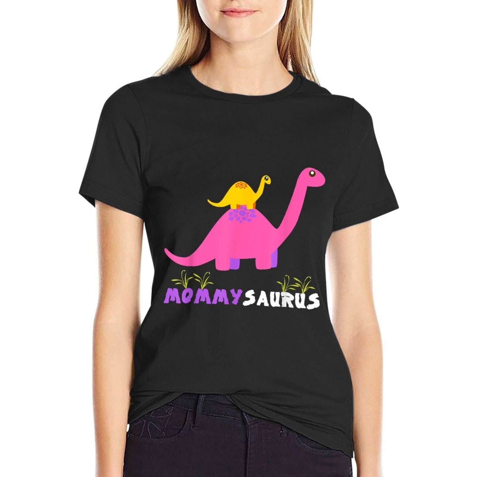 Mommysaurus Cute Mother Dinosaur Mommy Saurus Matching  High-quality Stitching T-Shirt