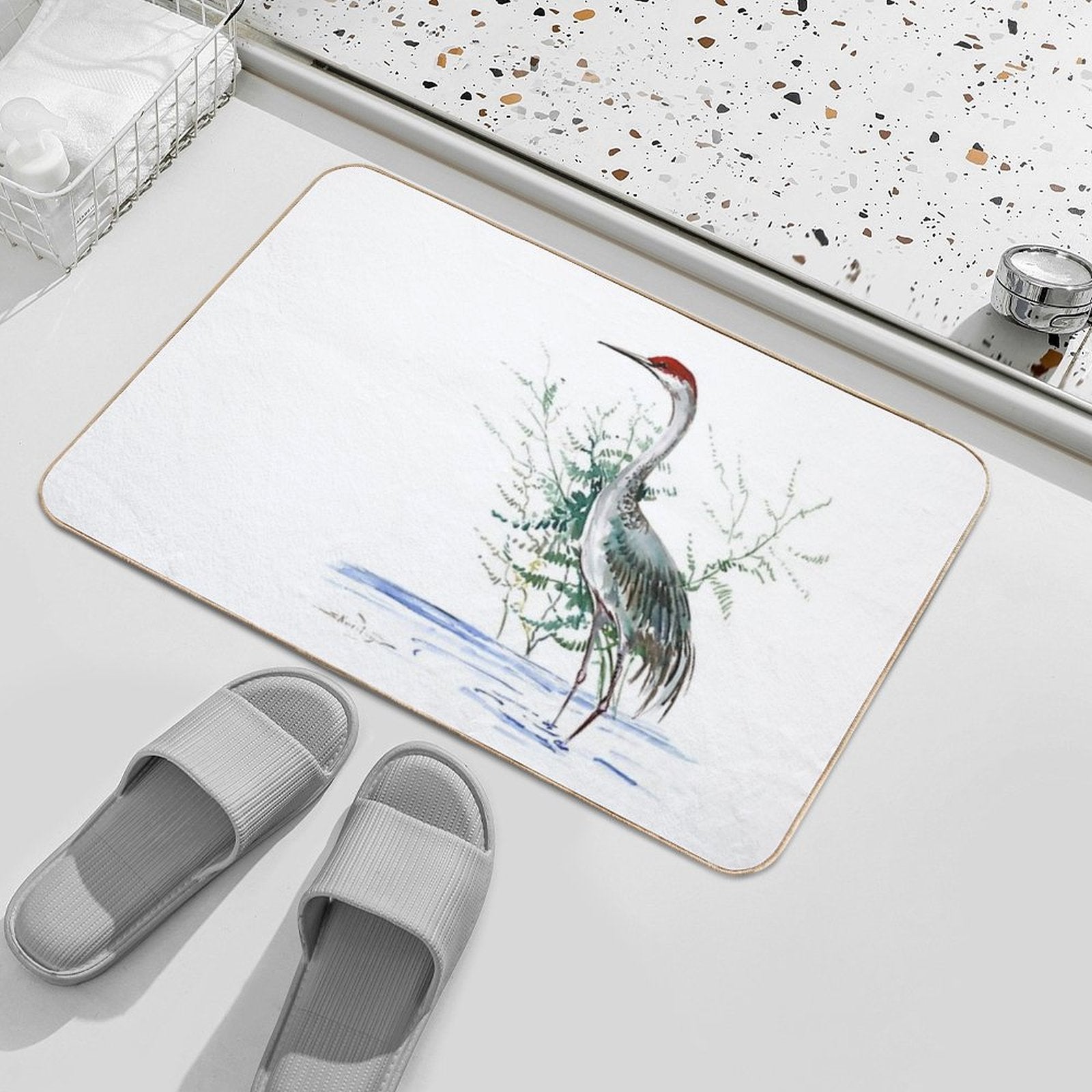Sandhill Crane Durable Bath Mat