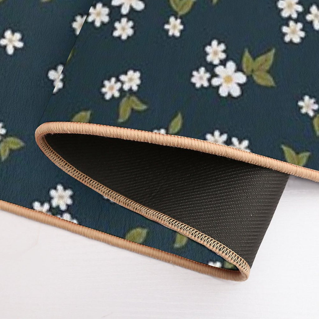 Daisy Bloom Teal  Fade-Resistant Bath Mat