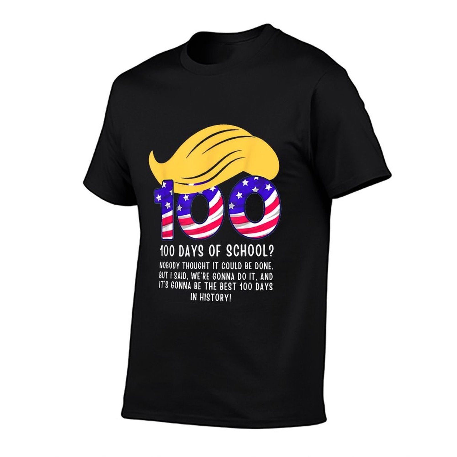 Funny Trump Hair 100 Days Of School  Oversized Silhouette T-Shirt