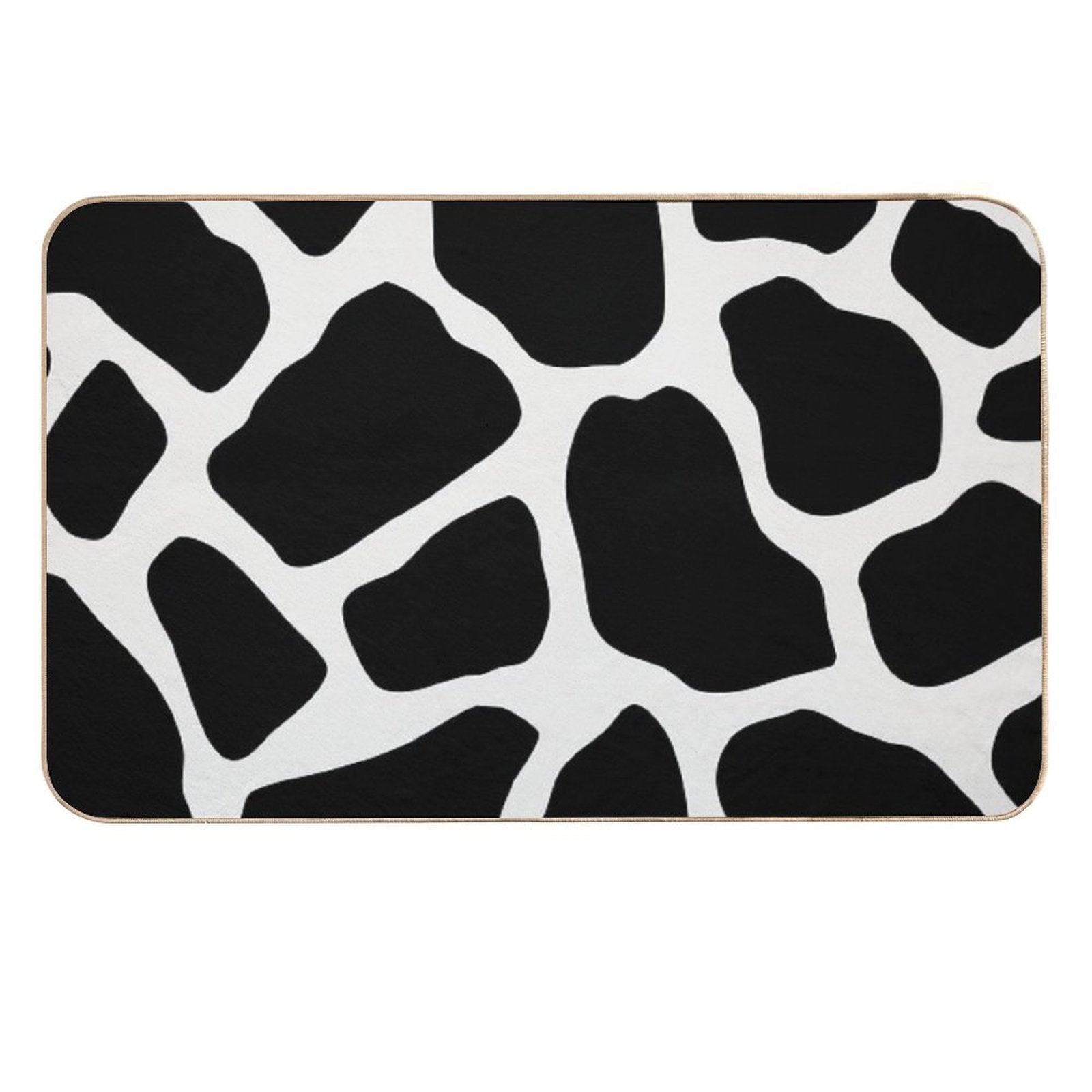 Black Abstract Pebbles Pattern  High-Traffic Bath Mat