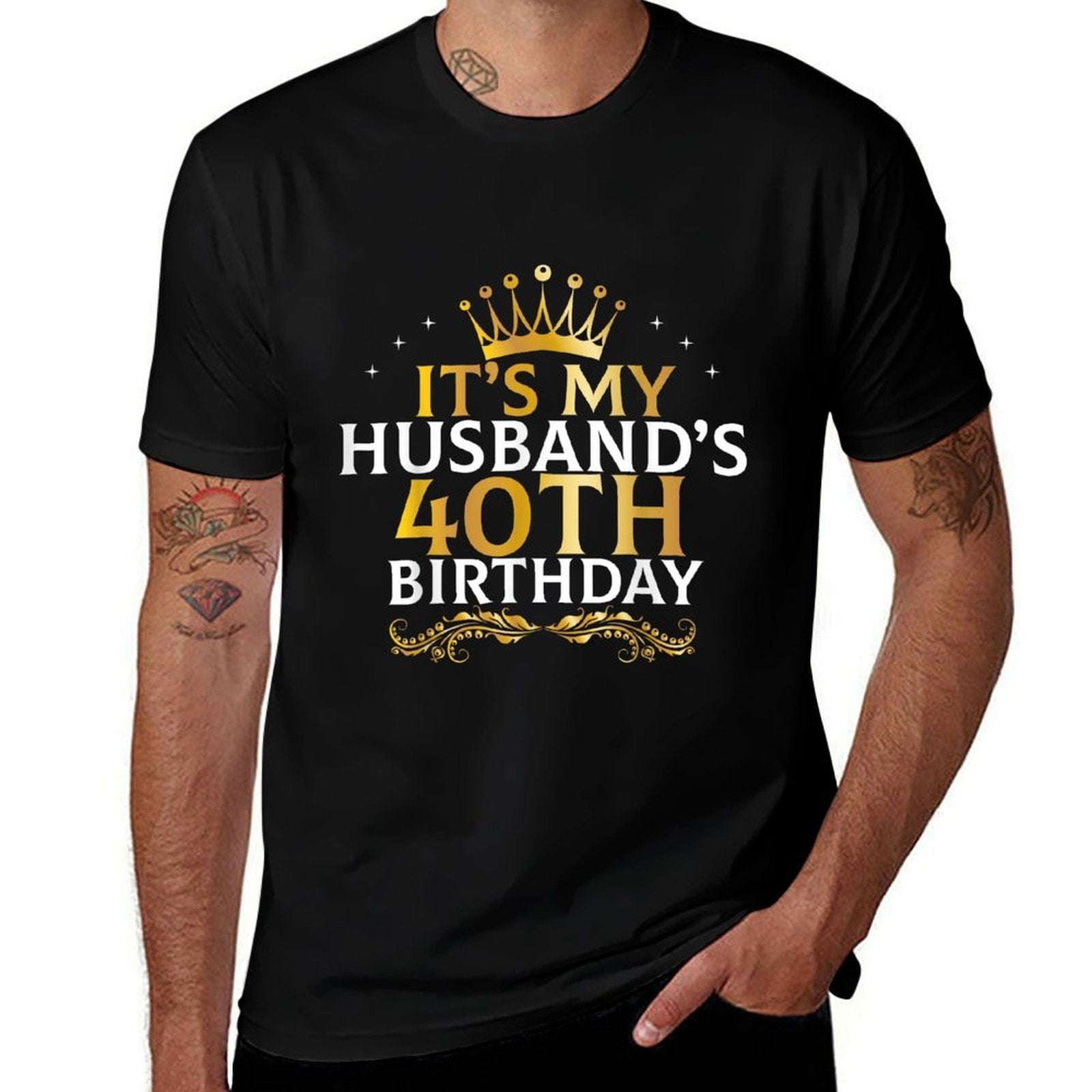 It's My Husband's 40 Year Old Birthday Couple 40th B-Day  Classic T-Shirt