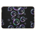 Copy of Colorful Bubbles Pattern - Black Background  Stain-Proof Bath Mat