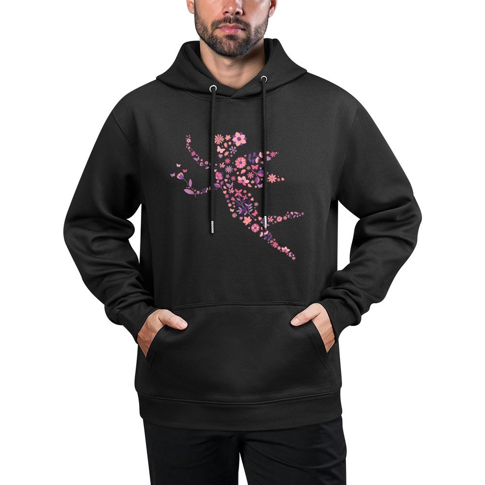 Whimsical Cute Floral Fairy Silhouette Fantasy Butterfly Art Unisex Design Hoodie