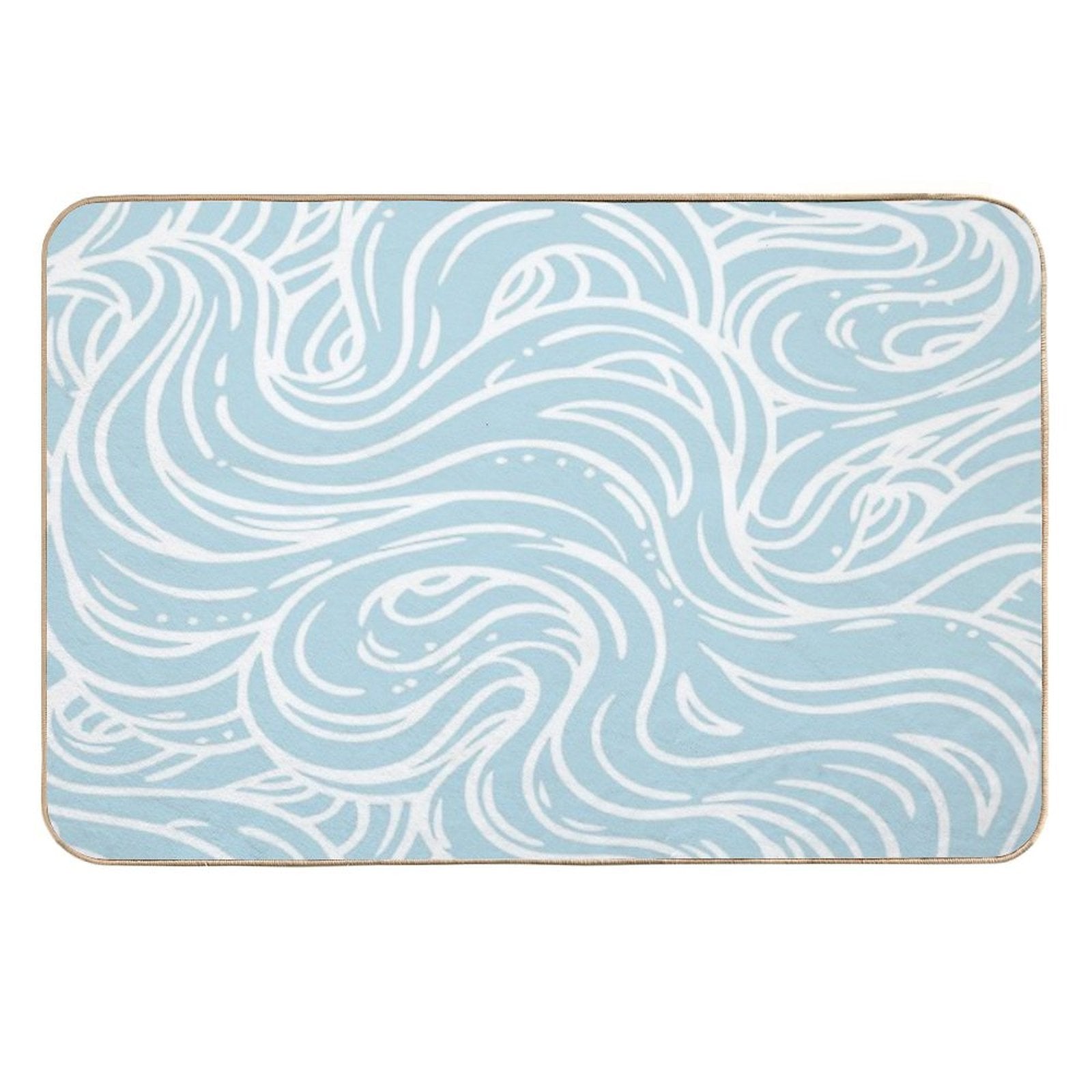 Cloudy Days Swirly Pattern  Long-Lasting Bath Mat