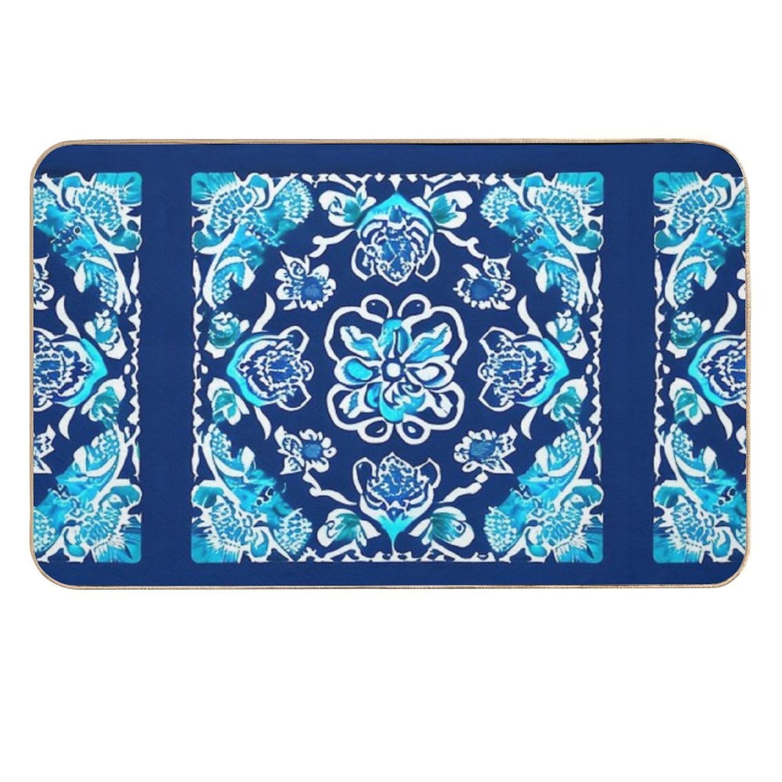Bandana Inspired Drip  Stain-Proof Bath Mat