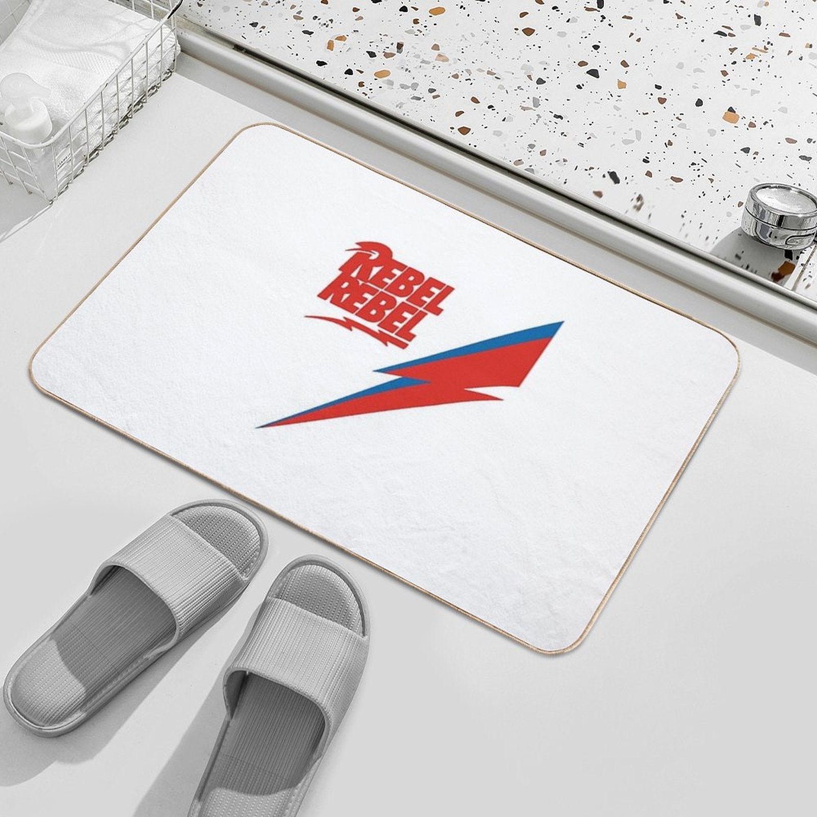 David Bowie Rebel Rebel  Repositionable Bath Mat