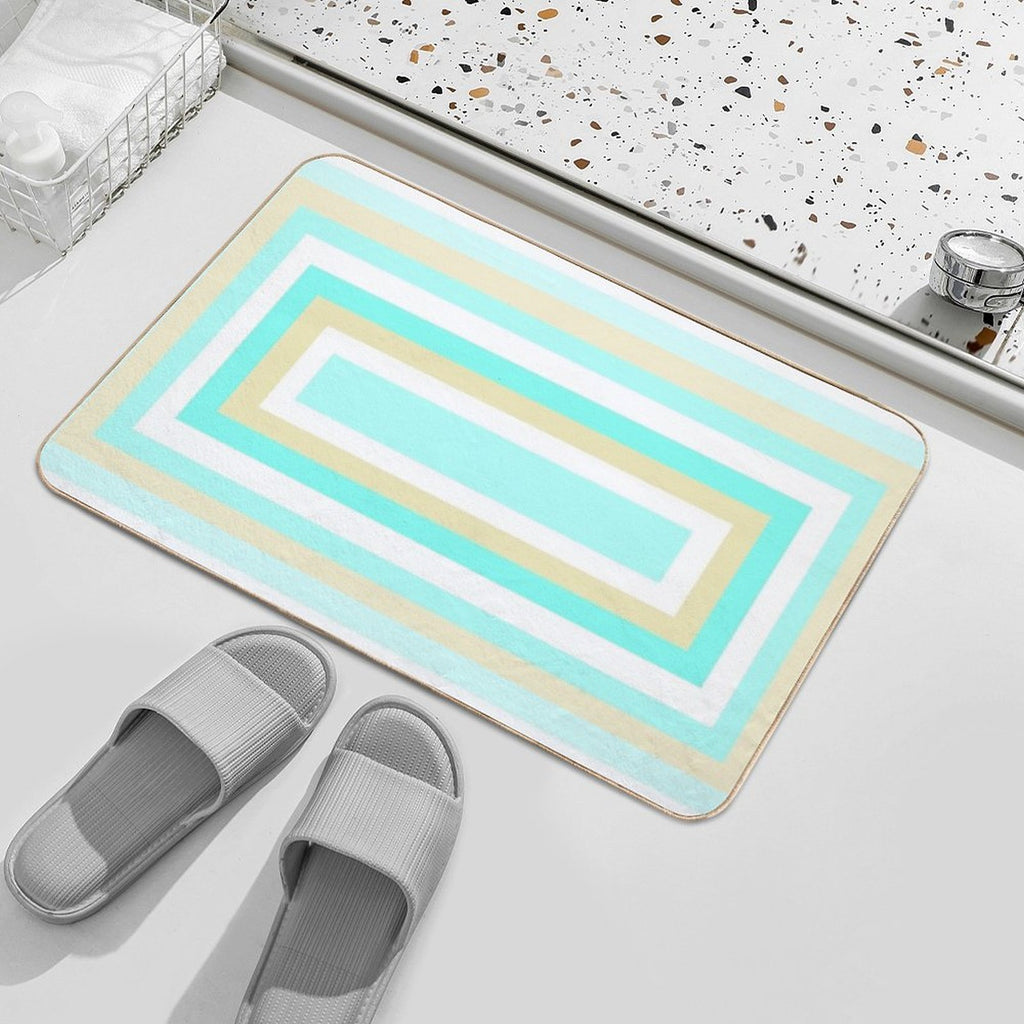 Blue Teal Aqua  Slip-Resistant Bath Mat
