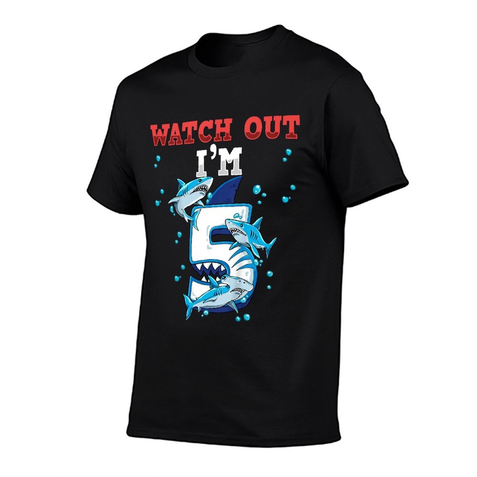 Shark 5th Birthday  Moisture-wicking T-Shirt
