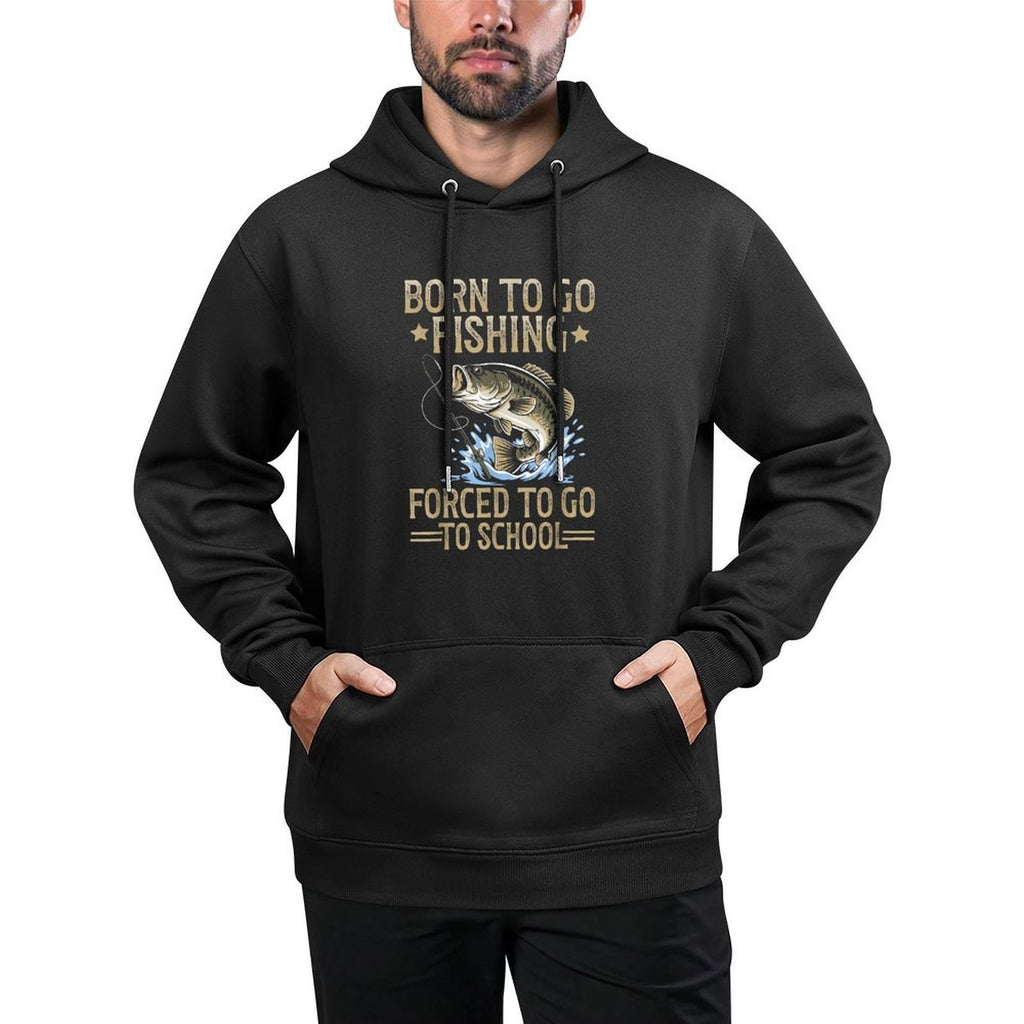 Born to Fish Forced to Go to School Kids Fishing Boys Customizable Surface Hoodie
