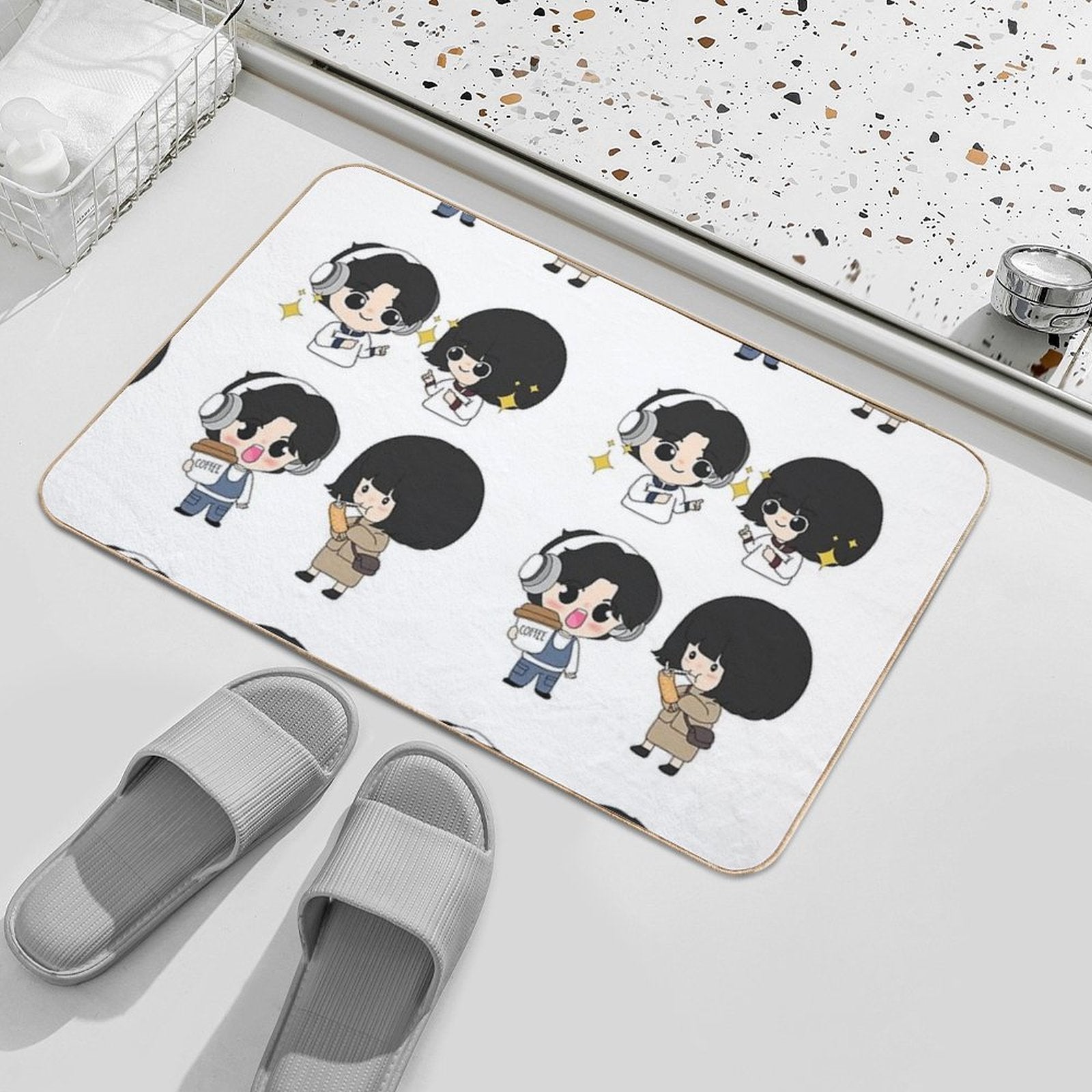 Extraordinary Attorney Woo Chibi Art  Easy To Clean Bath Mat