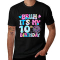 Bruh It's My 10th Birthday Groovy 10 Year Old 10th Birthday  Odor-resistant T-Shirt