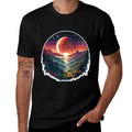 Outer Wilds Text Moon Mountain Forest Tree House Sun  Oversized Silhouette T-Shirt
