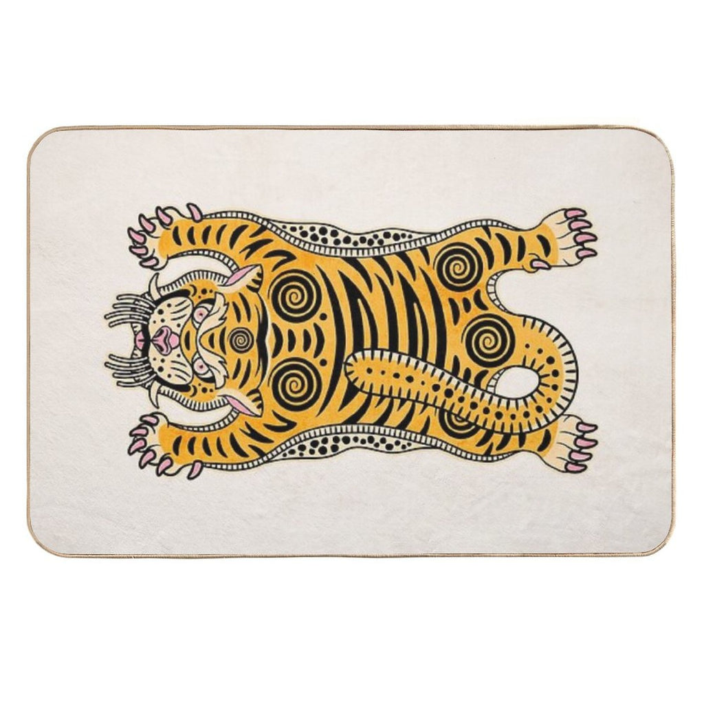 King Of The Jungle 01 Golden Tiger Edition  Fade-Resistant Bath Mat