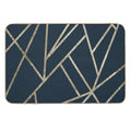 Classic Dark Blue Gold Geo #1 #geometric #decor #art Durable Bath Mat