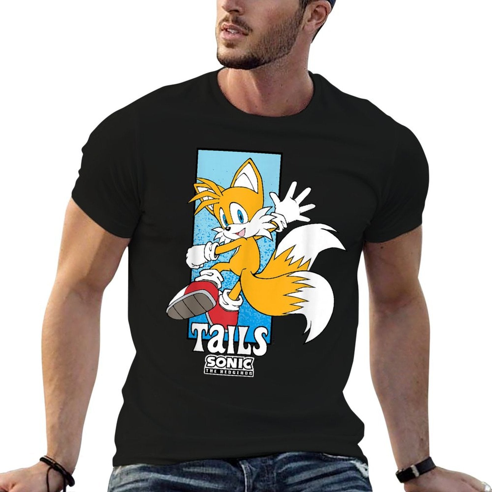Sonic The Hedgehog Tails Spotlight Panel Portrait  Odor-resistant T-Shirt
