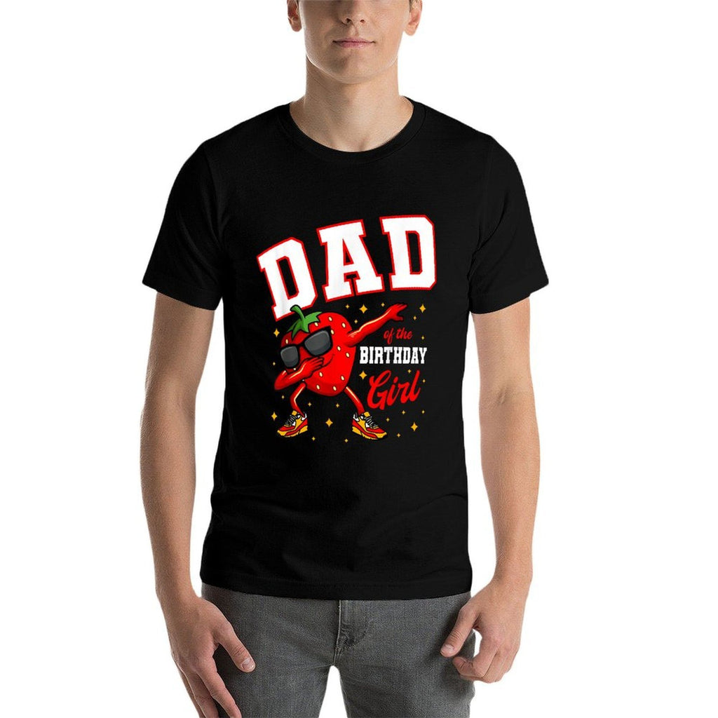 Dad Of The Birthday Girl Dabbing Strawberry Bday Party  Odor-resistant T-Shirt