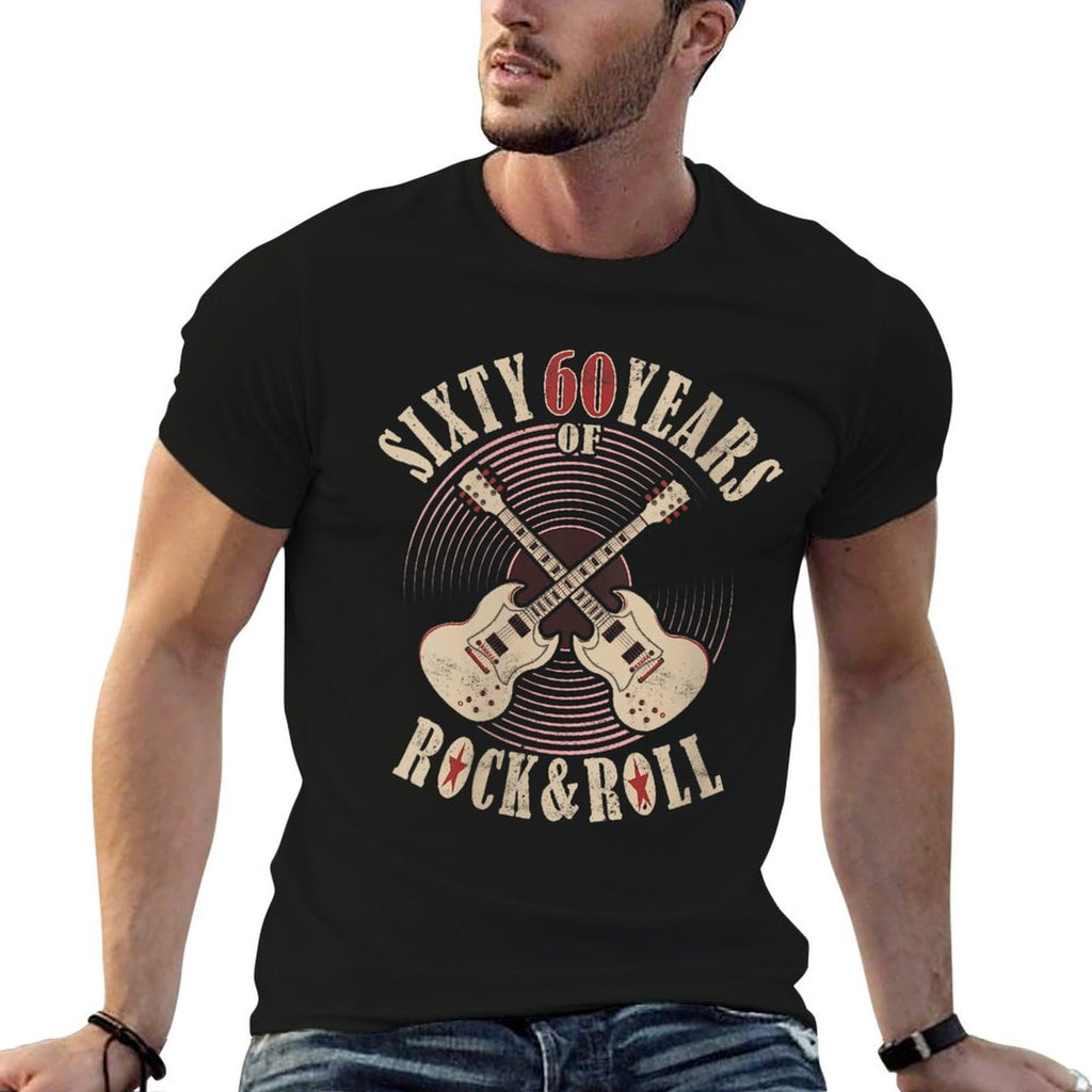 Womens 60 Years Of Rock And Roll - 60th Birthday Guitar  Graphic-printed T-Shirt