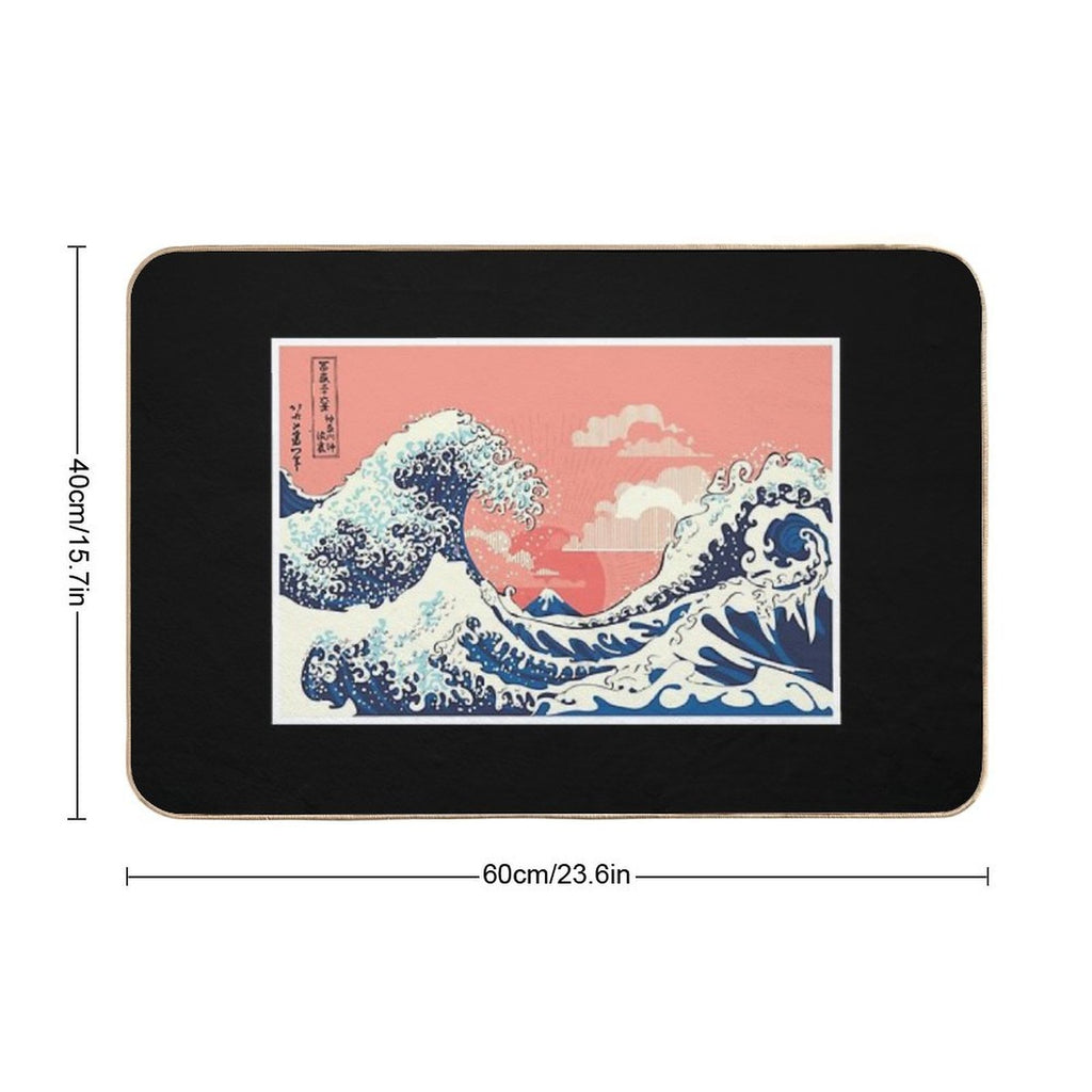Great Wave of Kanagawa  Easy Maintenance Bath Mat