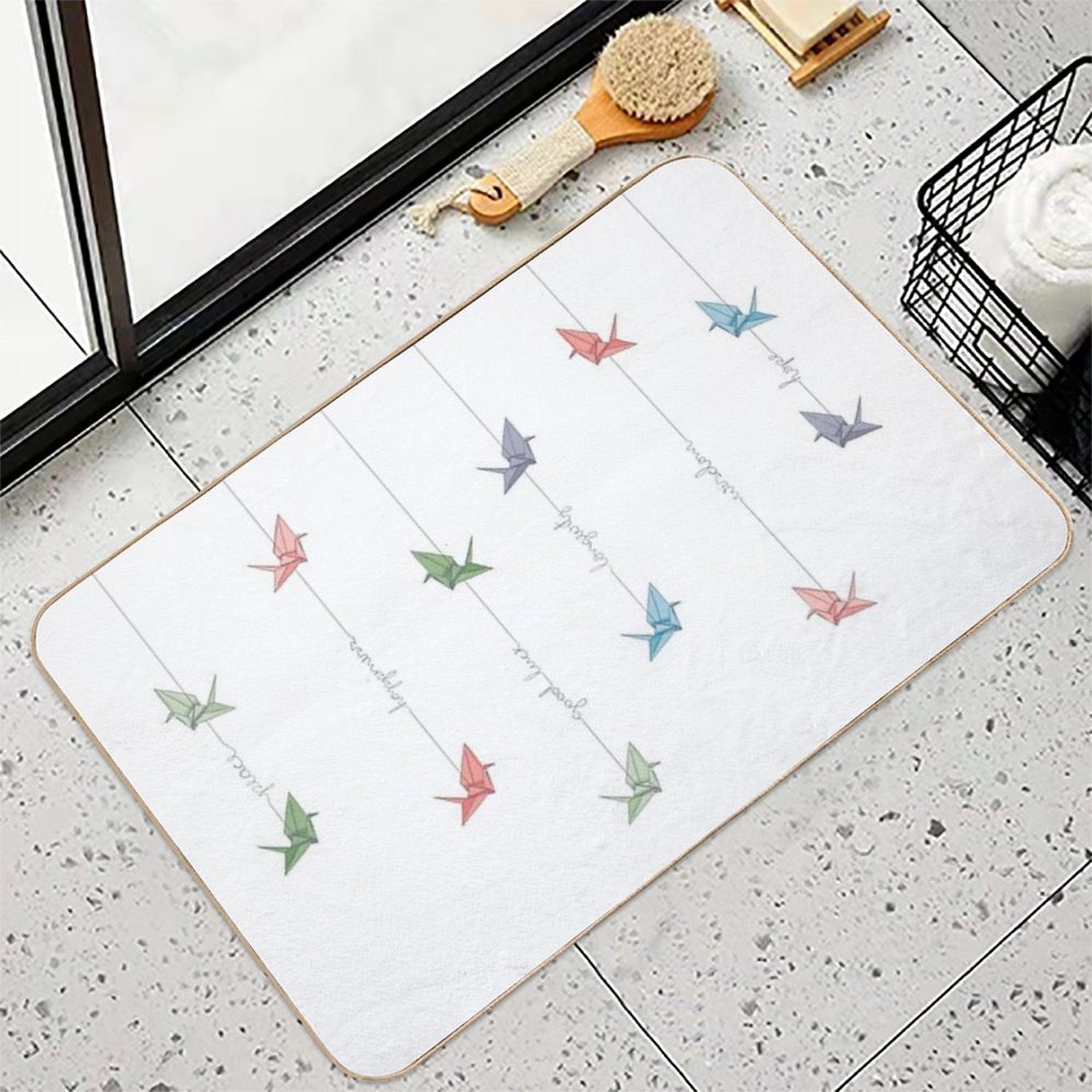 All I Wish for You - Tsuru's Symbolism  Dirt-Trapping Bath Mat