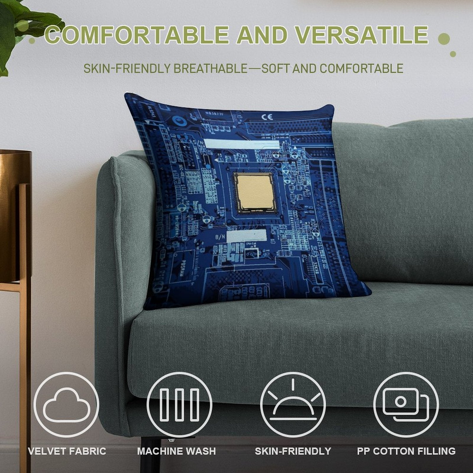 Motherboard CPU Soft Anti-Pilling Throw Pillow