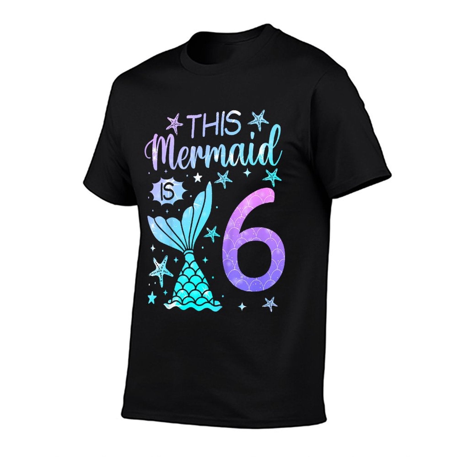 6th Birthday Girl 6yr Six 6 Year Old Mermaid Bday  Versatile T-Shirt