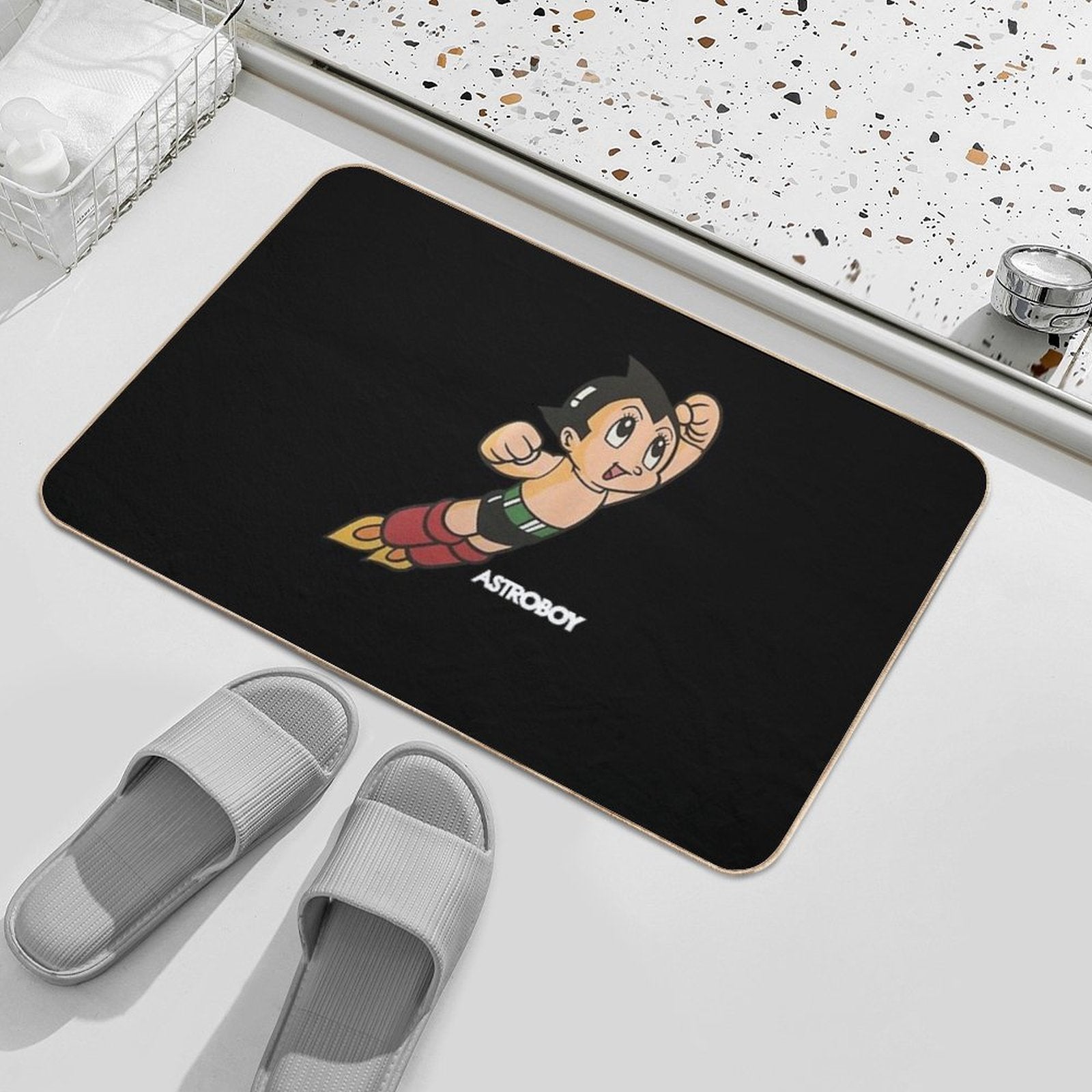 Vintage Astroboy Anime Robot Show Astro Boy Space Art Childhood Cartoon Manga  Stain-Proof Bath Mat