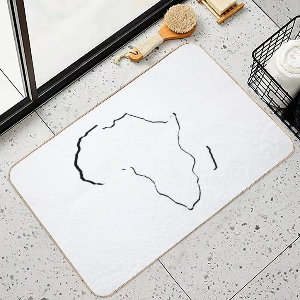 Africa, Outline Silhouette  Anti-Trip Bath Mat