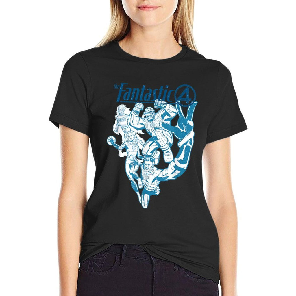 Marvel Fantastic Four First Steps Retro Illustrated Team  Quick-drying T-Shirt