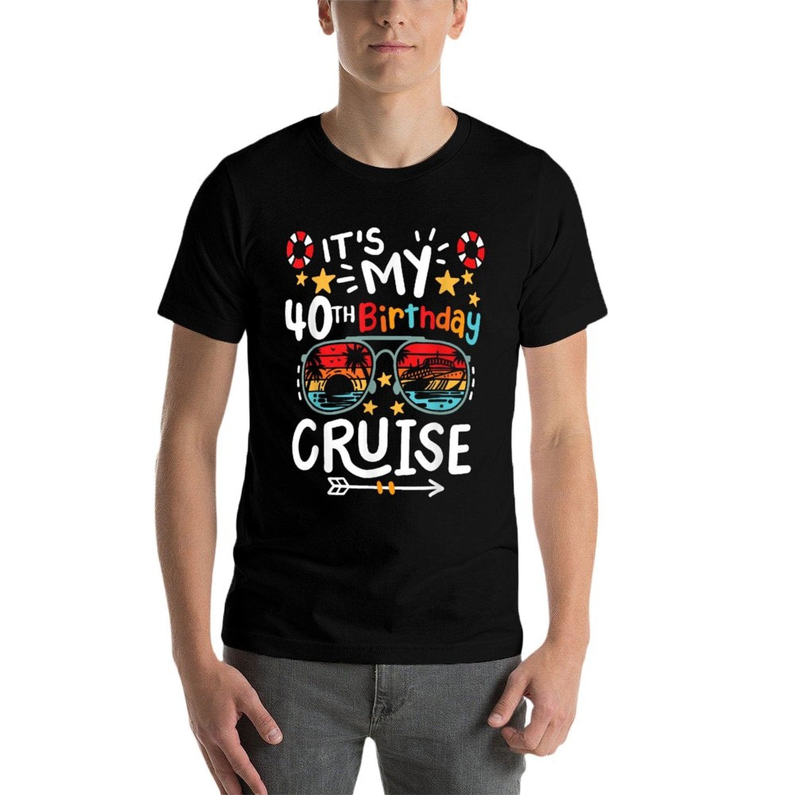 It's My 40th Birthday Cruise Vacation Tropical Party Beach  Graphic-printed T-Shirt