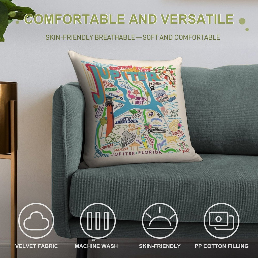 Jupiter, FL Soft Fade-Resistant Throw Pillow
