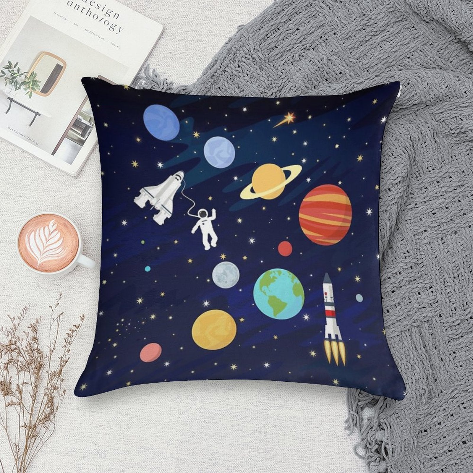 In Space Soft Shrink-Resistant Throw Pillow