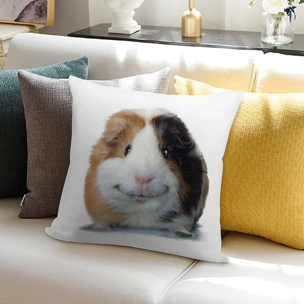 Keep Smiling with Angeelo The Guinea Pig! Soft Warmth Comfort Throw Pillow
