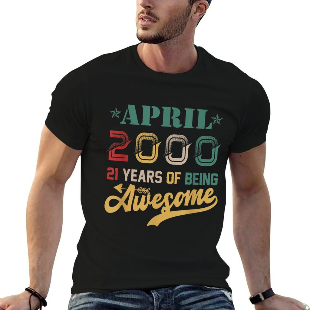 Vintage April 2000 Awesome 21 Years Old 21st Birthday  Slim-fit Cut T-Shirt