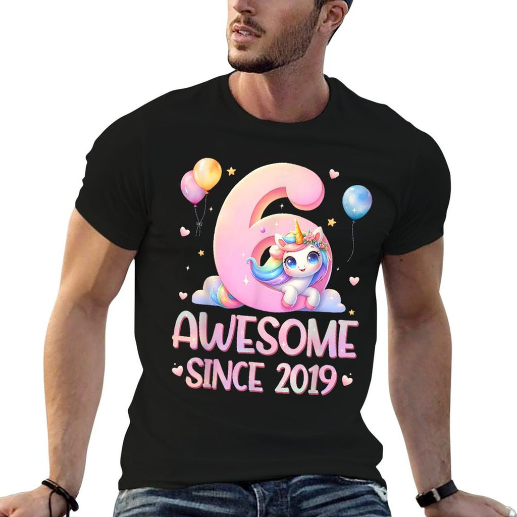 Unicorn 6th Birthday 6 Year Old Unicorn Party Girls Outfit  Soft T-Shirt
