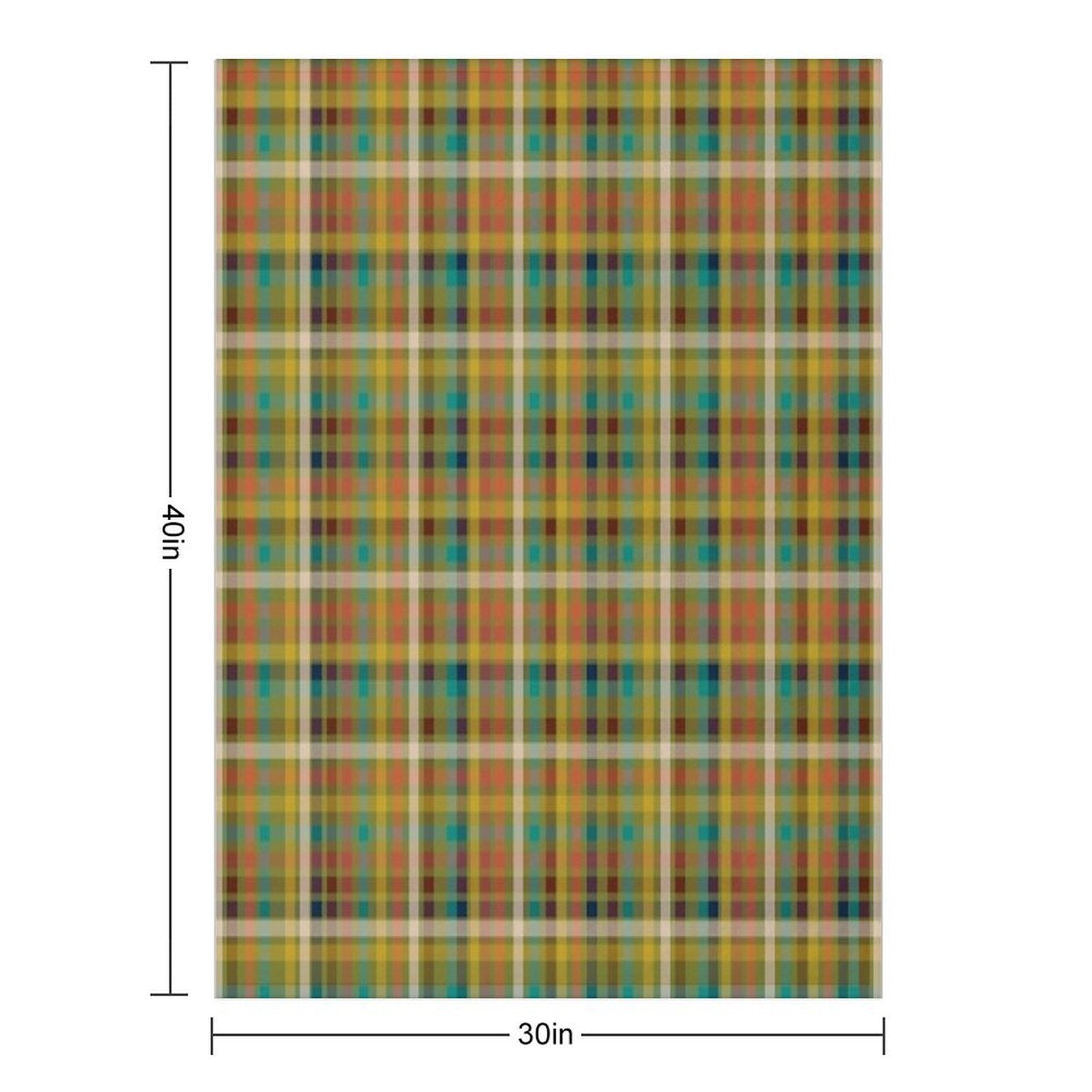 Retro Modern Plaid Pattern in Midcentury Mod Mustard, Olive, Orange, Teal, And Navy Comfort Throw Blanket
